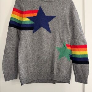 Mini Boden Gray Sweater with Orange Trim